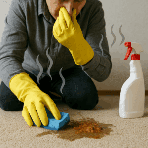 Cleaning a smelly mess