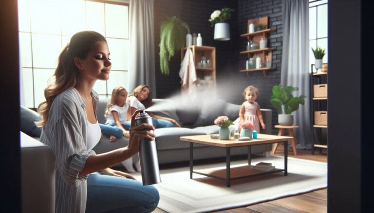 Spraying an air freshener