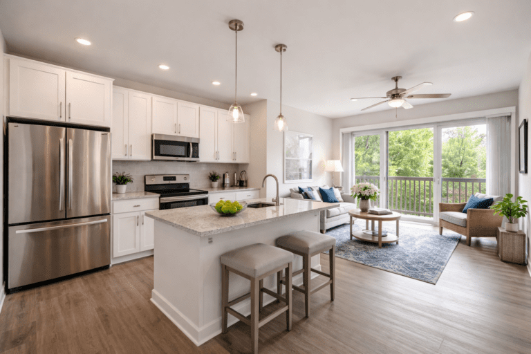 Renovated Maryland apartment with fresh, clean interior after professional smoke odor removal, ready for new tenants