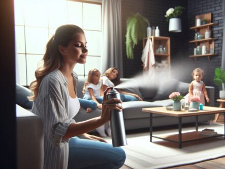 Spraying an air freshener