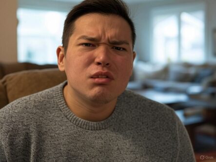 A man is offended by smoke odor