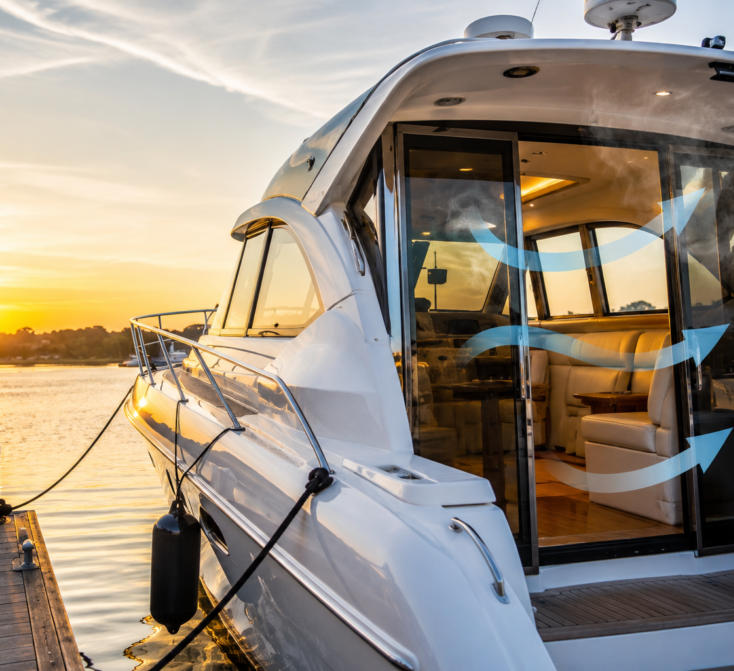 luxury yaht on the chesapeek with a mildew problem